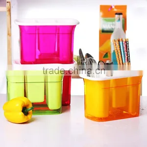 Colorful Square Drop Chopstick Plastic Cage Chopstick And Spoon Set Drain Racks Thickening Chopstick Storage Boes thumbnail-1