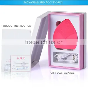 Fashionable Design Silicone Facial Cleansing Brush Mini Electric Brush Cleaner thumbnail-5