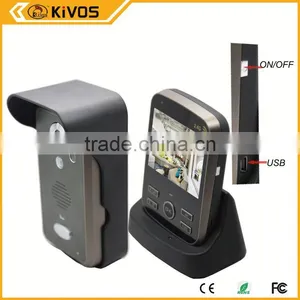 2.4Ghz 300meter Kivos Kdb300 Video Door Phone Wireless With Pir Auto-detection Recording thumbnail-1