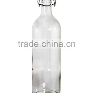 1L Clear Glass Bottle With Swing Top thumbnail-1