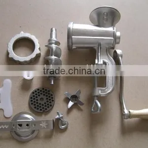 Manual Cast Iron Electro-plated Tin Meat Mincer No.8 Plastic Funnels thumbnail-2