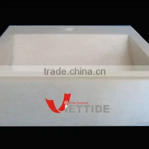 Square Handcarved Marble Bathroom Sink, Basin thumbnail-1