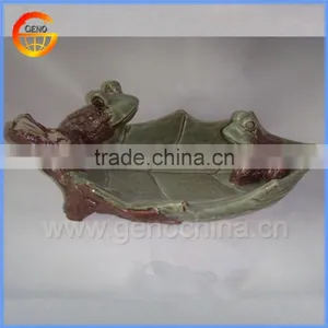 Modern Pottery Leaf Bird Feeder for Home Decoration thumbnail-1