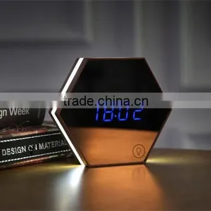 Mirror Alarm Clock Multi Function Image Digital Alarm Clock Thermometer Alarm Clock LED Mirror Nightlight Clock thumbnail-6