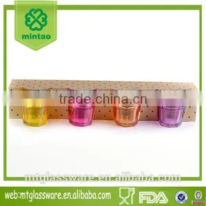 8.5oz Cheap Glass Cup Wholesale Cylinder Shaped Drinking Glass Colorful Water Glass thumbnail-1