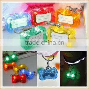 Fashion Bone Shape Pet Dog Cat Led Pendant Tag Safety Light Glow Light Up Collar Flasher thumbnail-1