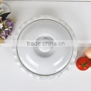 Ceramic White Porcelain Round Baking Dish thumbnail-6