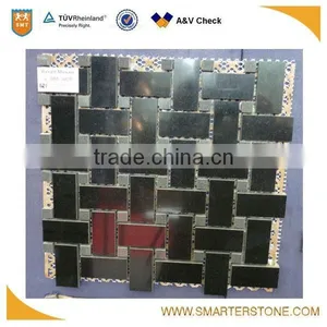 Basalt Grey Basket Weave Xiamen Mosaic for House Decoration thumbnail-1