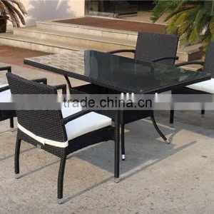 Outdoor Furniture Garden Rattan Wicker Dining Table Set thumbnail-1