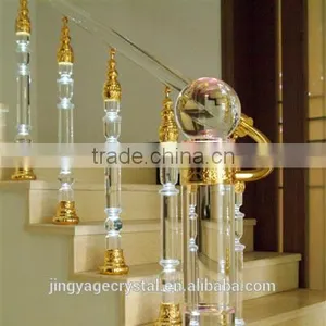 Jingyage Custom Modern New Designs Crystal Stair Balusters Home Stair Decoration Railing Crystal Balustrade Modern Spiral Stair thumbnail-1