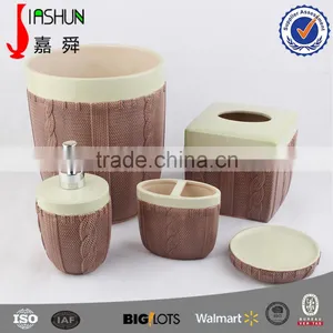 20%save 2016 Home Decoration Yellow and Brown Ceramic Bathroom Accessories Sets thumbnail-1