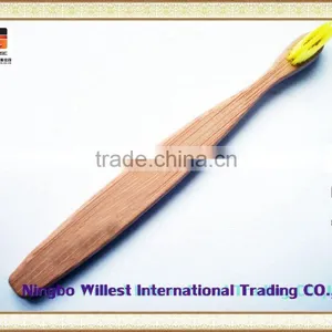 Popular Simple Design Yellow Bristle Bamboo Toothbrush for Children thumbnail-2