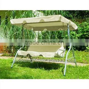 Patio Garden Three Seats Canopy Metal Swing Chair thumbnail-1