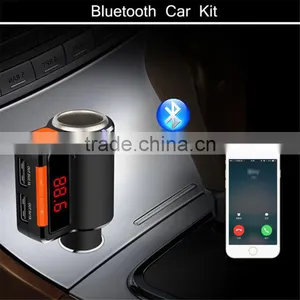 2016 Hot Wireless Bluetooth LED Display Car FM Transmitter MP3 Player With Dual USB Car Charger thumbnail-1