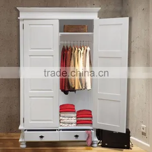Furniture For Dressing Cabinet 2 Doors ,Solid Wood Mahogany Model Anne White Color thumbnail-1