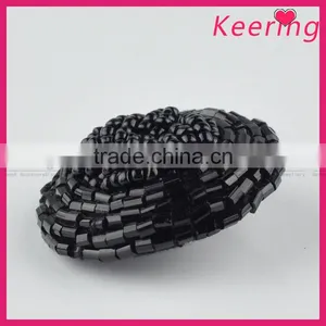 2016 New Arrival Black Custom Beaded Decorative Buttons for Clothing WBKA-300 thumbnail-2