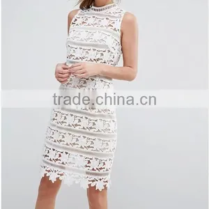 China Fashion Clothing/Embroidered Lace Hanky Hem Dress thumbnail-1