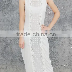 Unique Top Rated Sleeveless Cotton Crochet Maxi Dress thumbnail-1