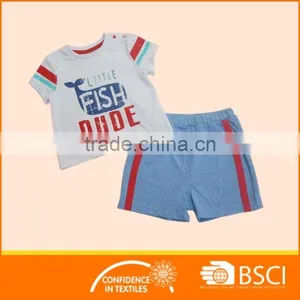 New Summer Letter Printed Soft Cotton Baby Clothing Set thumbnail-1