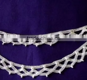 SILVER TONE Chain Payal ANKLETS Feet Bracelet PAIR thumbnail-1