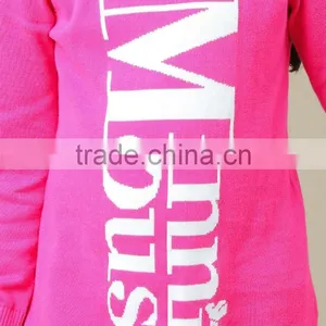 Print Letters Spring Rose Red Longth Sleeve Pullover for Girls thumbnail-5