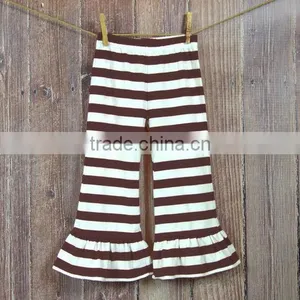 Knitted Cotton Striped Pants Ruffle Pants for Kids Wholesale Children's Boutique Clothing thumbnail-3