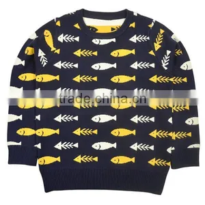 Sweater Design For Kids Children Kids Pullover Sweater Cartoon Fish Knitted Sports Boys Clothing thumbnail-1