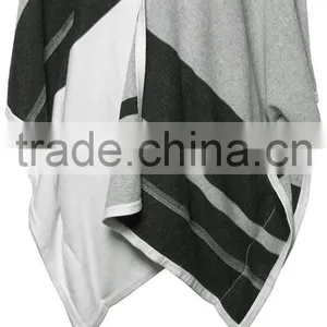 Women Knitted Pattern Fashion Cashmere Poncho Shawl thumbnail-2
