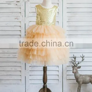 Wholesale Children's Boutique Flower Girls Dresses Sequin Tutu Dress Chindren Wear thumbnail-1