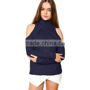 Off Shoulder Sweater Autumn Fashion Women Oversize Jumper Knitted Top Pullover thumbnail-1