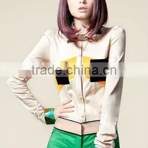 Girls Latest Fashion Chiffon Blouses With Pockets 2013 Garments thumbnail-1