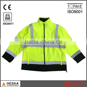Hi Vis Waterproof Soft Shell Safety Reflector Jacket With EN20471 thumbnail-1