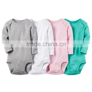 Wholesale Baby Cotton Romper Long Sleeve Blank Baby Onesie thumbnail-5