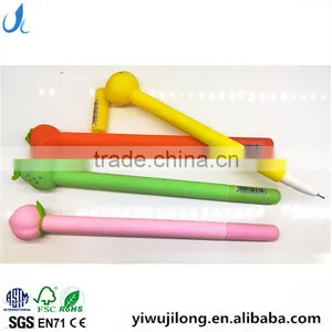 Creative Cute Novel Fruit Pear Peach Orange Strawberry Shape Gel Pen Gift for School Kids thumbnail-1
