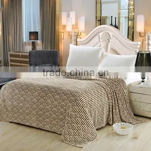 Chinese Check Motifs Flannel Blanket,six Colours Can be Choosed thumbnail-2