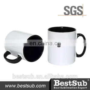 JS Coatings Sublimation Mugs 10oz Inner Rim Color Mug Black B10T-01 thumbnail-1