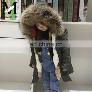 Hot Selling Kids Winter Fur Jackets With Fox Fur Lining and Collar thumbnail-3