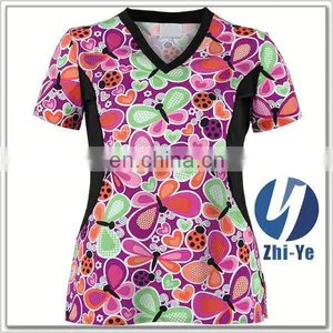 Scrub Sets Latest Style Printed Hospital Uniform for Nurse thumbnail-1