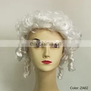 Rococo Baroque Short White Curly Wigs P-W237 thumbnail-1