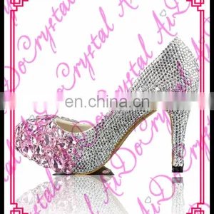 Aidocrystal 2016 Summer New Design Pink Color Beautiful Shoes Sweet Women High Heel Shoes thumbnail-1