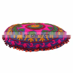 Hand Wool Embroidered Suzani Decorative Cushion Cover Turkish Style Pillow Cover thumbnail-2