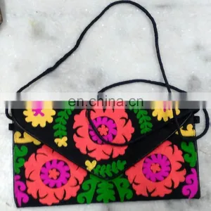 Online Shopping New Fashion Woman Tribal Ethnic Vintage Sujani Embroidery Multicolor Bright Banjara Tote Boho Purse thumbnail-2