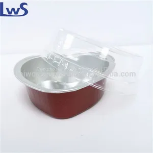Heart Shaped Foil Heart Pan With Plastic Lid thumbnail-1