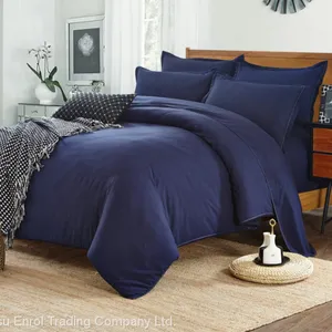 Two-tone Cotton and Polyester Bedding Set 4pcs thumbnail-5