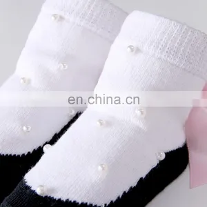 2020 New Socks Beaded Newborn Shoes and Socks Shape Pink Bow Baby Socks thumbnail-4