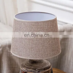 America Modern Custom Art Brown Ceramic Desk Light Cheap Vintage Custom Bedside Table Lamps With Logo thumbnail-2