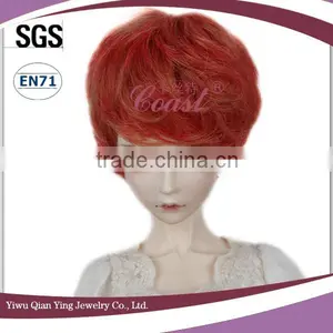 Light Blue Curly Synthetic Bjd Doll Short Hair Wigs thumbnail-2