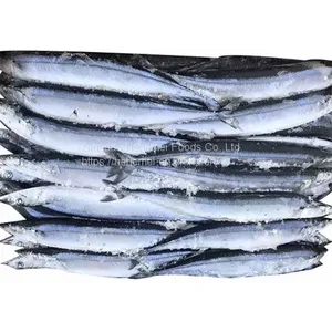 2021 New Good Quality Fresh Seafood Frozen Fish Whole Round Pacific Saury Price for Sale Frozen Pacific Saury W/r thumbnail-4