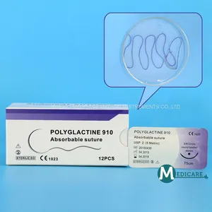 Surgical Suture Polyglactine 910 PGLA Suture Absorbable Suture Vicryl Suture thumbnail-1