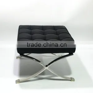Stainless Steel X Frame Barcelona Ottoman thumbnail-4
